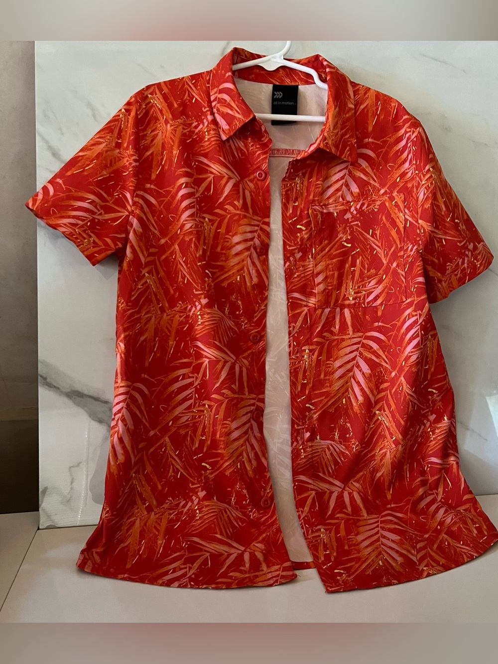 all in motion Red Tropical-Print Shirt